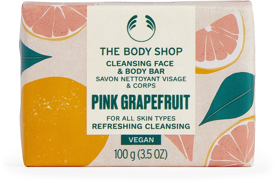 Мыло для лица и тела "Розовый грейпфрут" - The Body Shop Pink Grapefruit Cleansing Face & Body Bar — фото N1