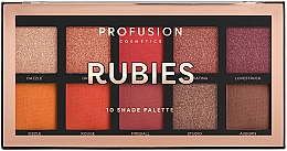 Палетка тіней для повік - Profusion Cosmetics Rubies 10 Shades Eyeshadow Palette — фото N1