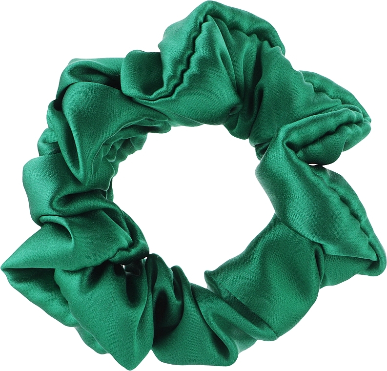 Резинка для волос из натурального шелка, ярко-зеленая - ScrunchyUA — фото N1