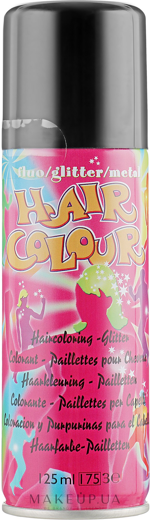 Цветной спрей для волос "Metall", черный - Sibel Coloured Hair Spray — фото 125ml