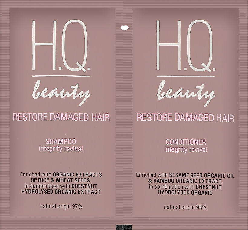 Набор пробников для поврежденных волос - H.Q.Beauty (h/shm/10ml + h/cond/10ml)