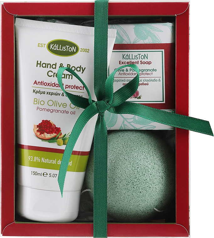 Набір - Kalliston Pomegranate Gift Box (body/cr/150ml + soap/100g + sponge) — фото N1