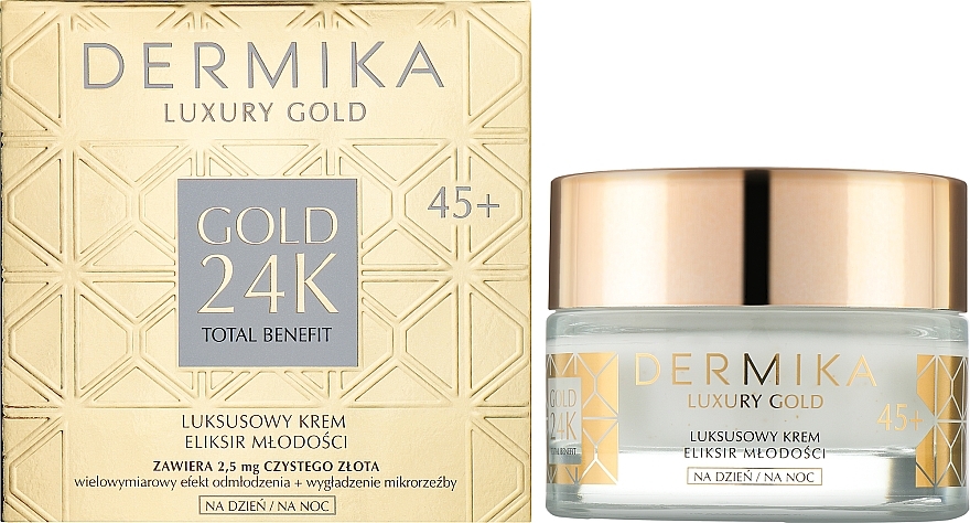 Крем для обличчя "Еліксир молодості" - Dermika Gold 24K Face Cream 45+