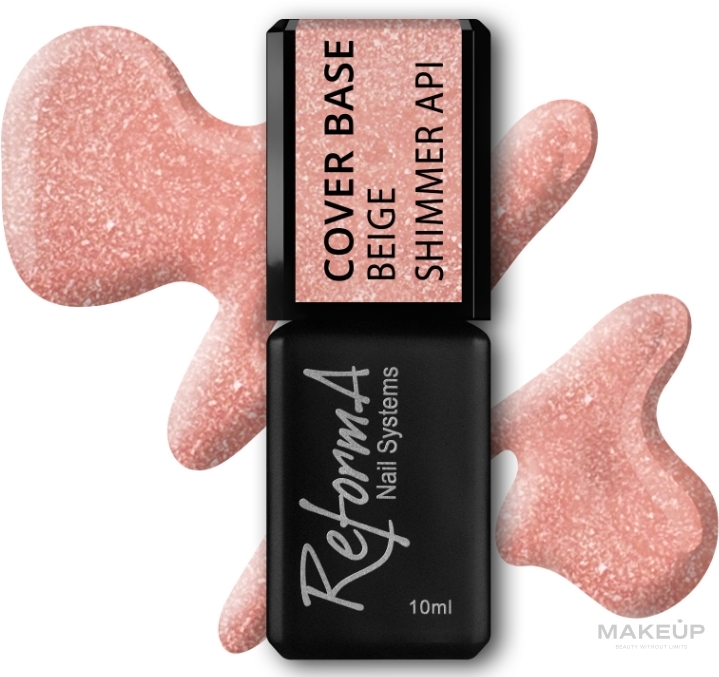 Камуфлирующая база для гель-лака, 10 мл - ReformA Nail Systems Cover Base — фото Beige Shimmer