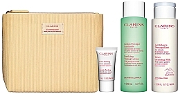 Набір - Clarins My Cleansing Essentials (f/lmilk/200ml + f/lot/200ml + f/cr/15ml + makeup/bag) — фото N2