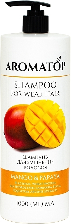 Шампунь для питания и укрепления волос "Манго-Папайя" - Aromatop For Weak Hair Shampoo — фото N3