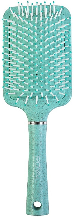 Щетка для волос, квадратная - Royal Cosmetics Wheat Straw Paddle Hairbrush Green — фото N1