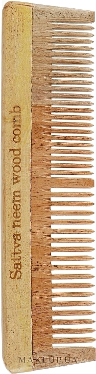 УЦЕНКА Гребень для волос деревянный, 19 см - Sattva Neem Wood Comb * — фото N1