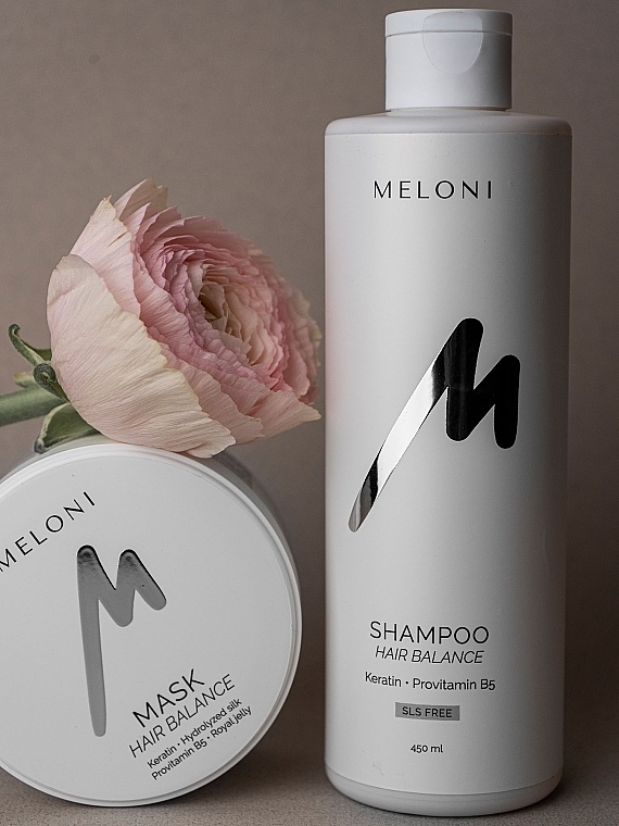 Відновлювальний безсульфатний шампунь з кератином та провітаміном В5 - Meloni Hair Balance Shampoo — фото N4