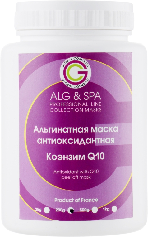 Антиоксидантная альгинатная маска с коэнзимом Q10 - ALG & SPA Professional Line Collection Masks Antioxidant With Q10 Peel off Mask — фото N1