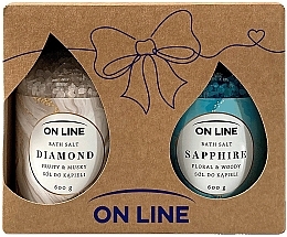 Духи, Парфюмерия, косметика Набор - On Line Bath Salt Set Diamond + Sapphire (bath/salt/2x600g)