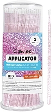 Аппликатор для ресниц безворсовый 2 мм, светло-розовый с блестками - Clavier — фото N1