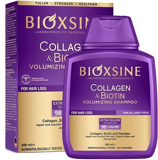 Шампунь проти випадіння волосся - Bioxcin Collagen & Biotin Volume Shampoo — фото N1