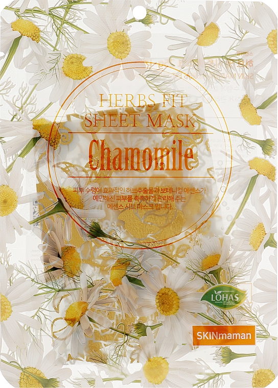 Маска для лица с экстрактом ромашки - NOHJ Herbs Fit Gold Rose Chamomile