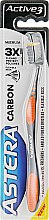 Парфумерія, косметика Зубна щітка "Carbon", оранжево-чорна - Astera Active 3x Cleans Protect Polisher Medium