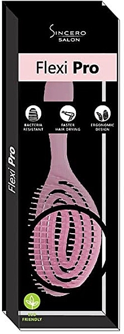 Щітка для волосся, рожева - Sincero Salon FlexiPro Hair Brush Pink — фото N2