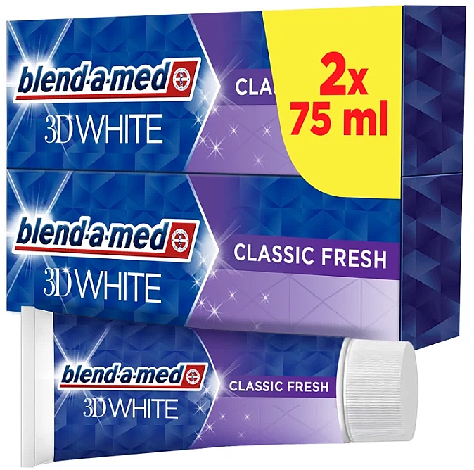 Набір - Blend-A-Med 3D White Classic Fresh (toothpaste/2*75ml)