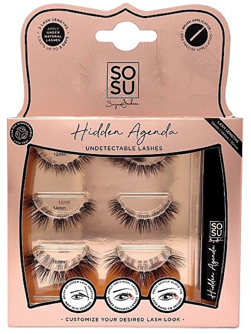 Набір накладних вій 12-16 мм + клей - Sosu by SJ Hidden Agenda Undetectable Lashes — фото N1