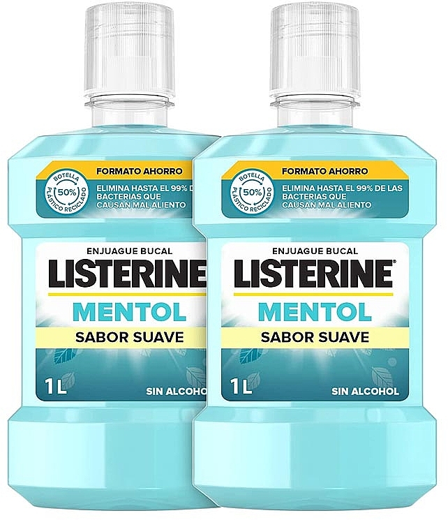 Набір - Listerine Zero 0% Mentol Mild Flavor (mouthwash/2x1000ml) — фото N1