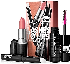 Парфумерія, косметика Набір - MAC Lashes To Lips Neutral Set (lipstick/3g + l/base/1.7 g + mascara/8ml)