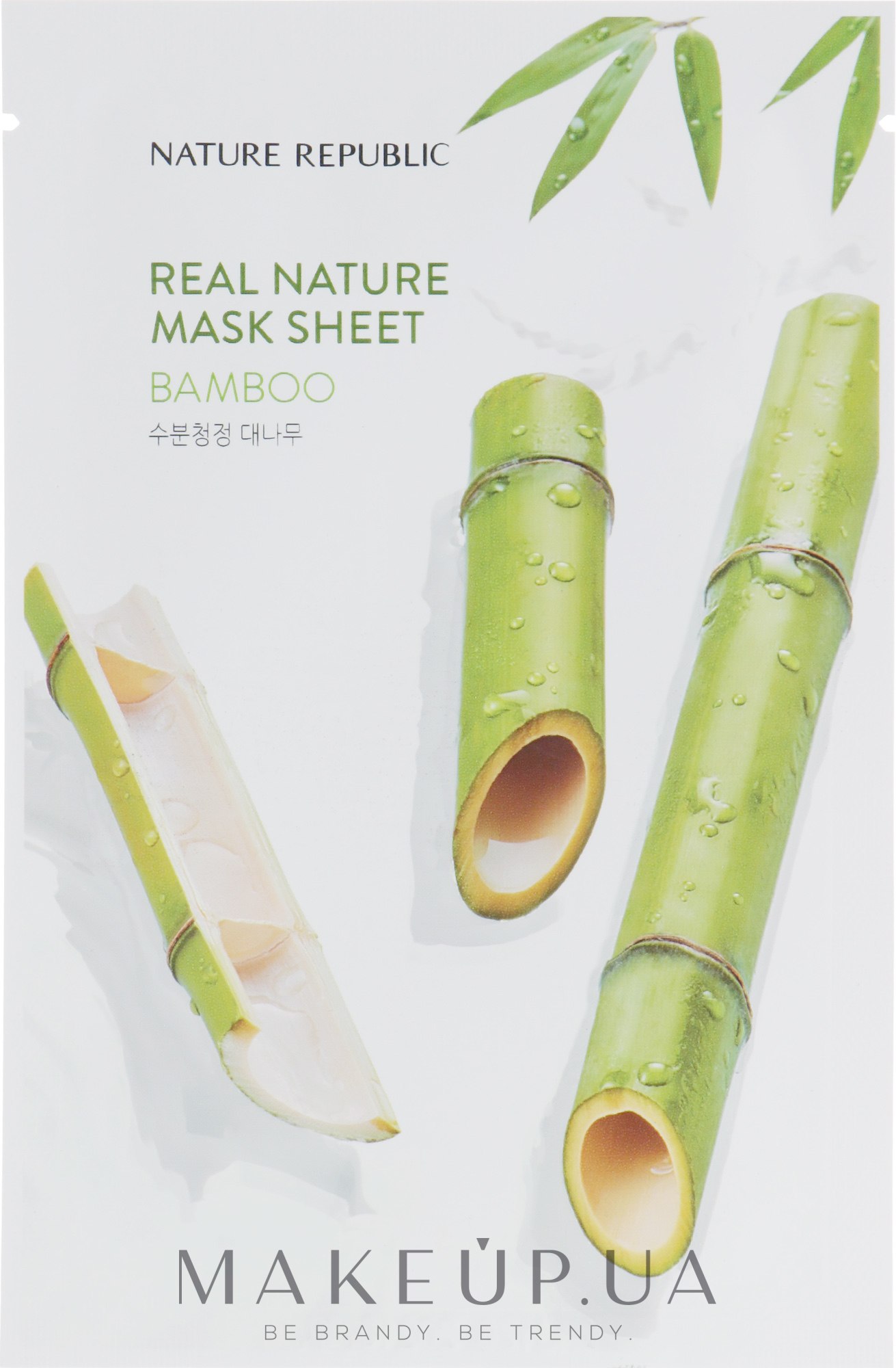 Тканевая маска для лица с экстрактом бамбука - Nature Republic Real Nature Mask Sheet Bamboo — фото 23g