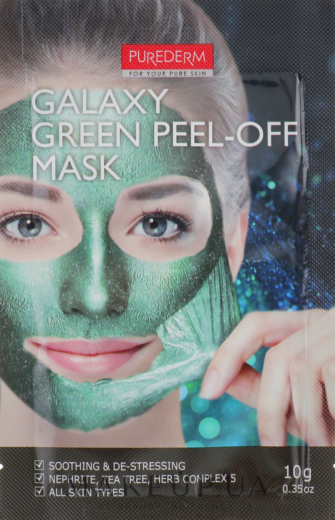 Маска-пилинг для лица "Зеленая" - Purederm Galaxy Green Peel-off Mask — фото 10g