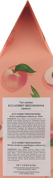 Набір "Персик" - Bielenda Eco Sorbet (micellar/water/500ml + cr/50ml) — фото N3