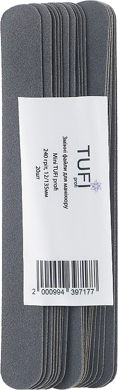 Змінні файли для манікюру 12/135мм, 240 гріт, 20 шт. - Tufi Profi — фото N1