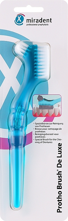 Щітка для очищення зубних протезів, блакитна - Miradent Protho Brush De Luxe — фото N1
