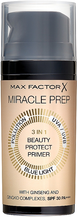 Праймер для лица 3в1 - Max Factor Miracle Prep 3in1 Beauty Protect Primer SPF 30 PA+ — фото N1