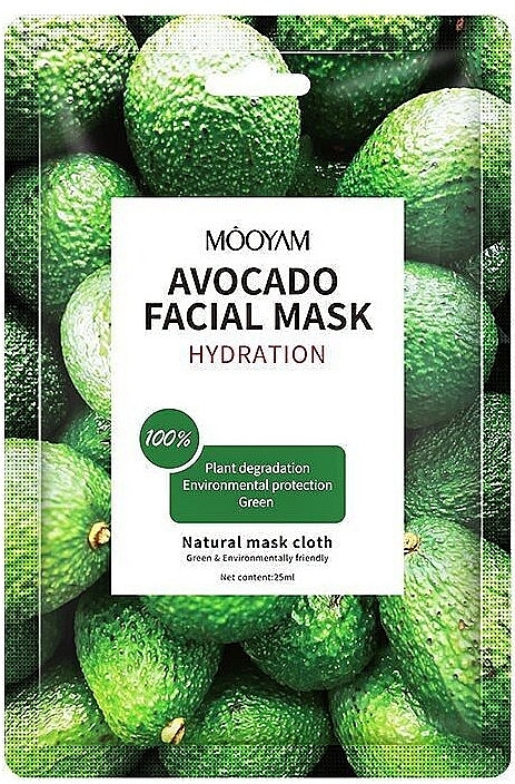 Тканинна маска з екстрактом авокадо - Mooyam Avocado Facial Mask — фото N1