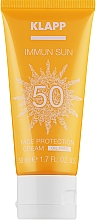 Парфумерія, косметика Сонцезахисний крем для обличчя SPF50 - Klapp Immun Sun Face Protection Cream SPF50