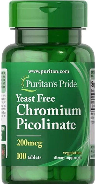 Дієтична добавка "Хром піколінат", 200 мкг - Puritan's Pride Chromium Picolinate — фото N1