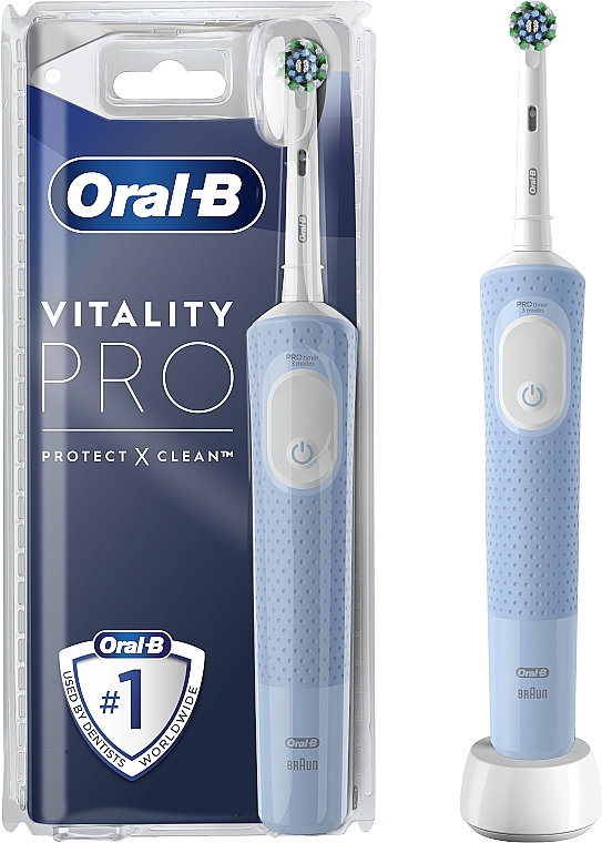 Електрична зубна щітка, блакитна - Oral-B Vitality Pro Protect X Clean Blue Toothbrush — фото N1