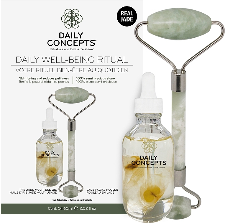 Набор - Daily Concepts Daily Well Being Ritual Jade (roller/1pcs + f/oil/60ml) — фото N1