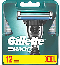 Парфумерія, косметика Змінні картриджі для гоління чоловічі, 12 шт. - Gillette Mach3