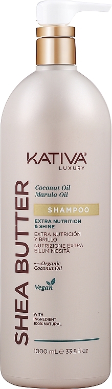 Шампунь для волосся - Kativa Shea Butter Coconut & Marula Oil Shampoo — фото N1