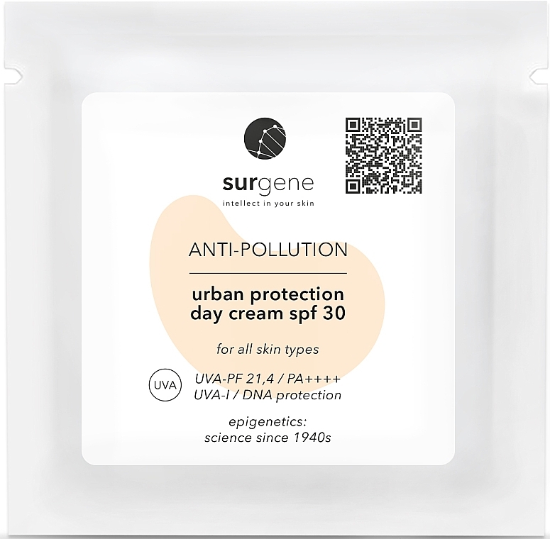 Защитный крем для лица - Surgene Anti-Pollution Urban Protection Day Cream SPF 30 (пробник) — фото N1