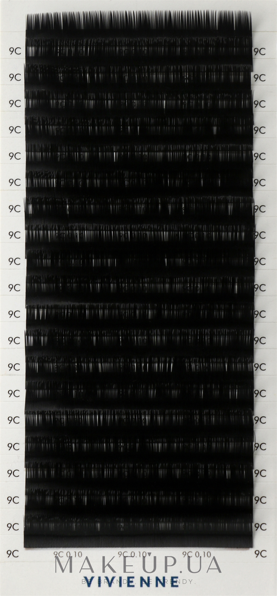 Накладні вії "Elite", чорні, 20 ліній (0,1, C, 9) - Vivienne — фото 1уп