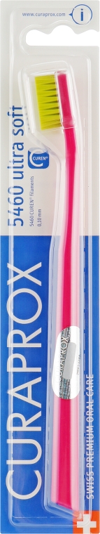 Зубная щетка CS 5460 "Ultra Soft", D 0,10 мм, малиновая, салатовая щетина - Curaprox — фото N1