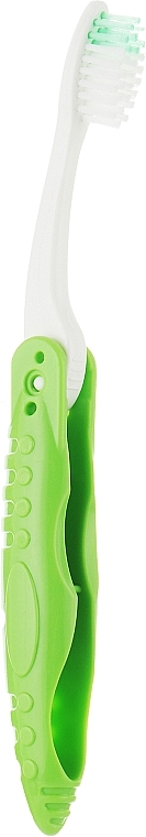 Зубна щітка з відкидною ручкою, зелена - Sts Cosmetics — фото N1