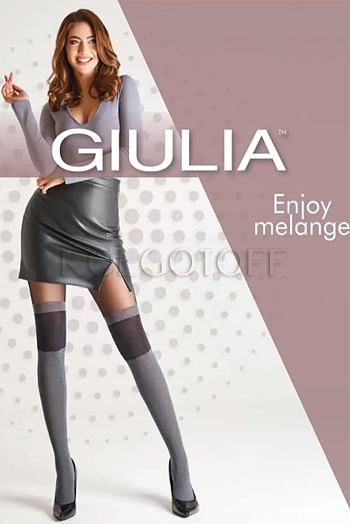 Колготи для жінок "Enjoy Melange. Model 2" 60 Den, dark grey melange - Giulia — фото N1