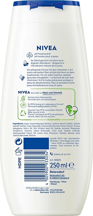 Крем-гель для душу, для чутливої шкіри - NIVEA Creme Sensitive — фото N2