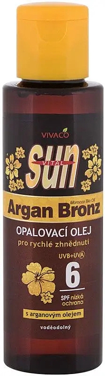 Олія для засмаги - Vivaco Sun Vital Argan Bronz Suntan Oil SPF6 — фото N1