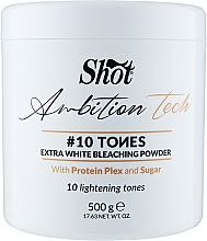 Экстрабелый обесцвечивающий порошок для волос, 10 тонов - Shot Ambition Tech 10 Tones Extra White Bleaching Powder — фото N1