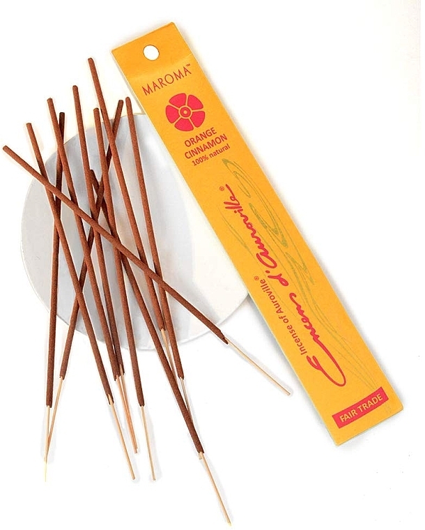 Ароматические палочки "Апельсин и корица" - Maroma Encens d'Auroville Stick Incense Orange Cinnamon — фото N4