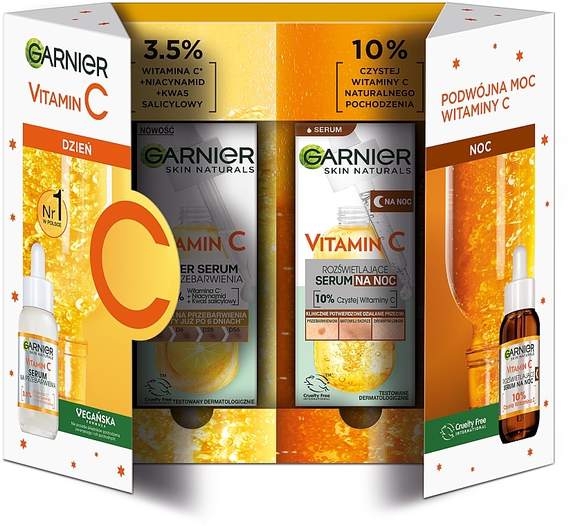 Набір для догляду за обличчям - Garnier Skin Naturals Vitamin C (ser/2x30ml) — фото N2