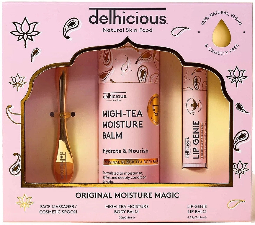 Набор - Delhicious Original Moisture Magic (f/balm/70g + lip/balm/4.25g + massager) — фото N1
