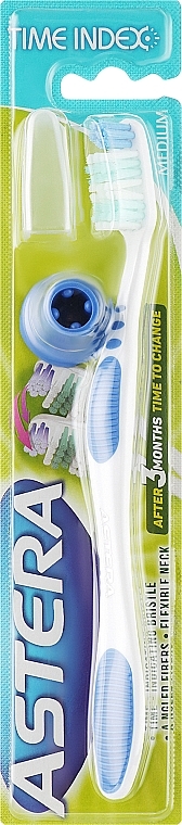 Зубна щітка з індикатором часу, синя - Astera Time Index Toothbrush — фото N1