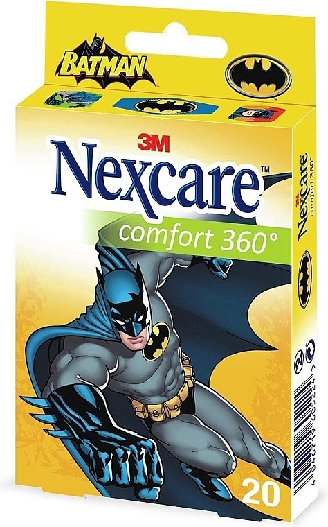 Пластирі для дітей, 20 шт. - Nexcare Comfort 360 Batman Patch — фото N1